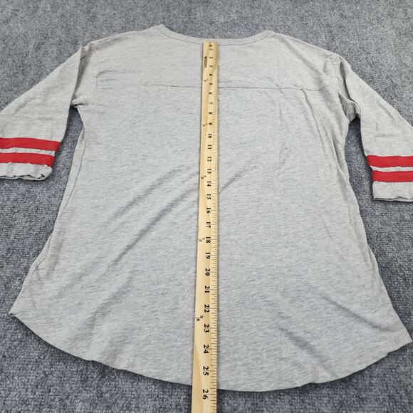 Walt Disney World Shirt Womens Medium Gray Embroidered Logo 3/4 Sleeve Classic - Picture 6 of 16